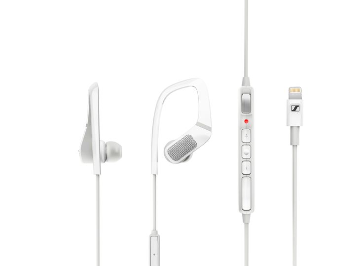Each Ambeo earphone fits over each ear to position its omni-directional microphone to hear sound like we do
