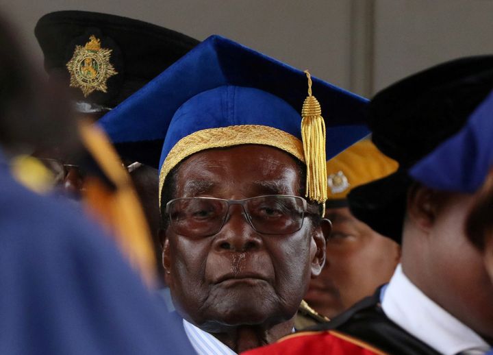 Robert Mugabe at a university graduation ceremony on Friday