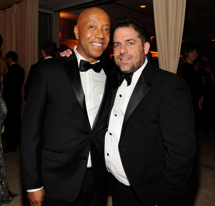Russell Simmons (left) has been accused of forcing himself on a 17-year-old model and sexually assaulting her while Brett Ratner watched.