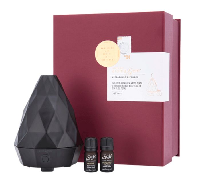 <p>Lights Out Utrasonic Diffuser Gift Set from <a href="http://www.saje.com/lights-out-22294901.html?cgid=holiday-for-easy-gifting#sz=18&start=3&cgid=holiday-for-easy-gifting" target="_blank" role="link" rel="nofollow" class=" js-entry-link cet-external-link" data-vars-item-name="Saje" data-vars-item-type="text" data-vars-unit-name="5a11a9b1e4b023121e0e93cf" data-vars-unit-type="buzz_body" data-vars-target-content-id="http://www.saje.com/lights-out-22294901.html?cgid=holiday-for-easy-gifting#sz=18&start=3&cgid=holiday-for-easy-gifting" data-vars-target-content-type="url" data-vars-type="web_external_link" data-vars-subunit-name="article_body" data-vars-subunit-type="component" data-vars-position-in-subunit="20">Saje</a>. </p>