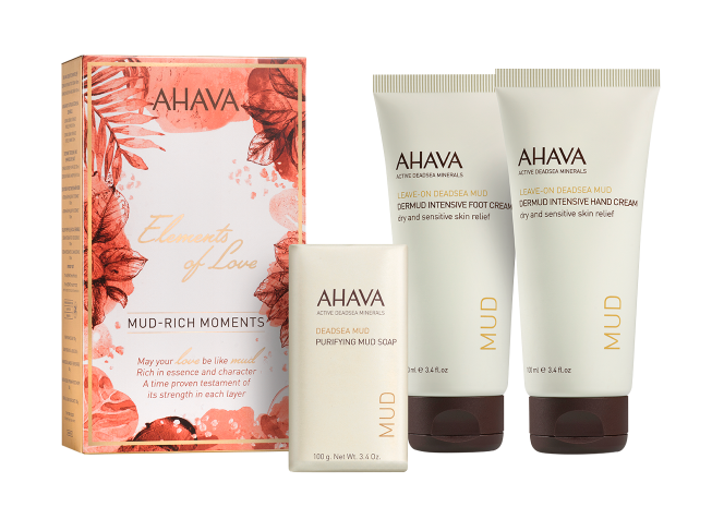 <p>Mud-Rich Moments Set from <a href="https://www.ahava.com/mud-rich-moments" target="_blank" role="link" rel="nofollow" class=" js-entry-link cet-external-link" data-vars-item-name="AHAVA" data-vars-item-type="text" data-vars-unit-name="5a11a9b1e4b023121e0e93cf" data-vars-unit-type="buzz_body" data-vars-target-content-id="https://www.ahava.com/mud-rich-moments" data-vars-target-content-type="url" data-vars-type="web_external_link" data-vars-subunit-name="article_body" data-vars-subunit-type="component" data-vars-position-in-subunit="18">AHAVA</a>.</p>