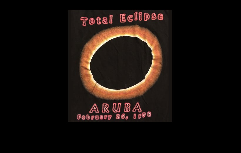 NERD ALERT: My wife and I wore our 1998 Aruba eclipse t-shirts for the “Great American Eclipse” in July 2017.