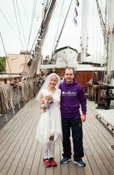 Jackie got married on the Cutty Sark before running London Marathon 2017
