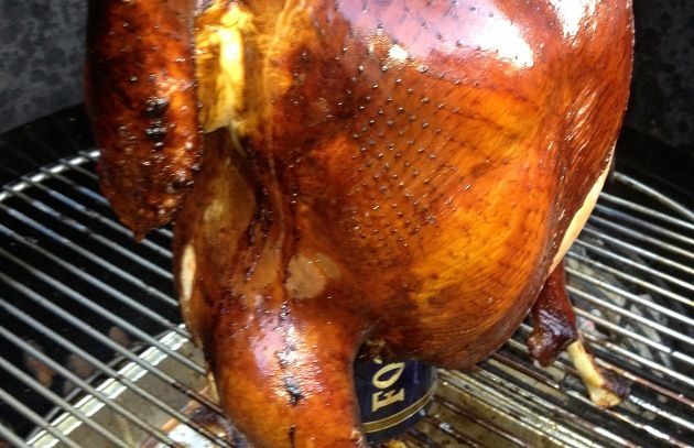 Try a new version of your Thanksgiving turkey: using a beer can.