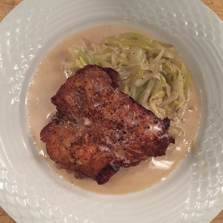 <p>... and the chicken is set on top.</p>