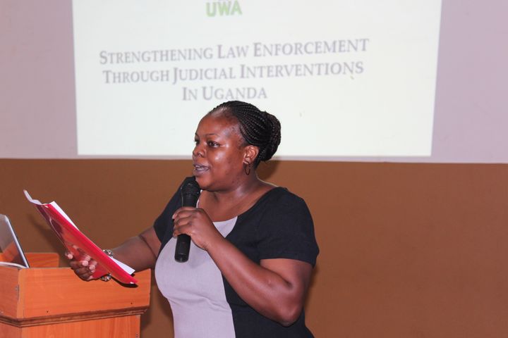 Didi Wamukoya, legal expert trained in prosecuting wildlife cases, trains other members of law enforcement to ensure trafficking prosecutions. 