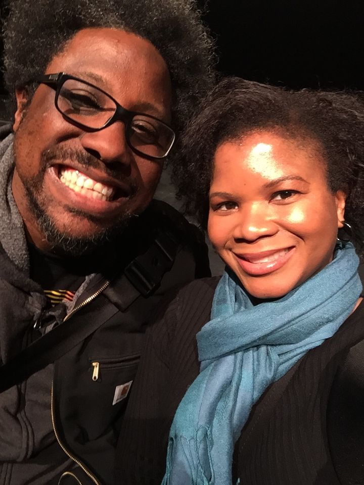 Alonda Thomas with W. Kamau Bell, host of “United Shades of America” on press tour in Chicago
