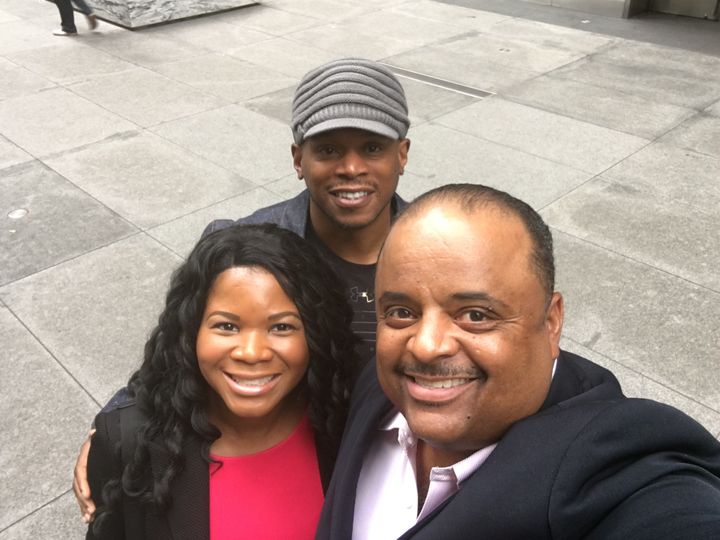 Roland Martin Approved Selfie: Alonda Thomas with Sway Calloway and Roland Martin after an engaging interview with the journalists on Sirius XM’s “Sway In the Morning” in New York City