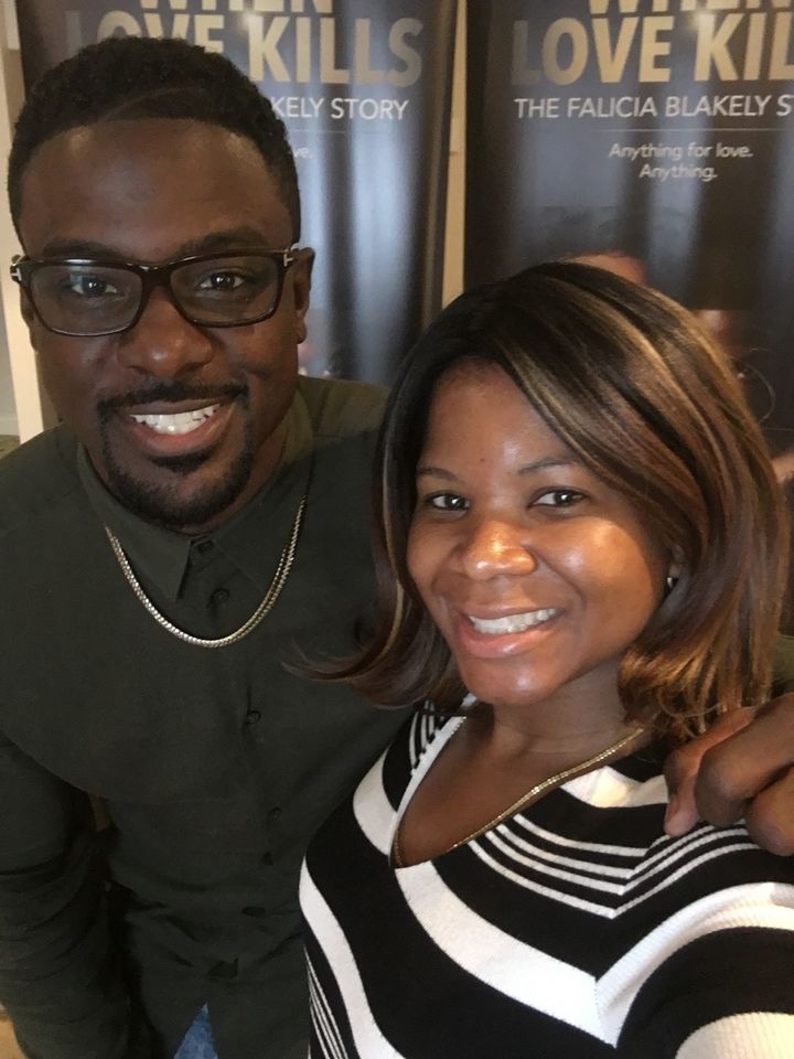 Alonda Thomas with Lance Gross of “When Love Kills: The Falicia Blakely Story” during a press event at the National Association of Black Journalists Annual Conference in New Orleans