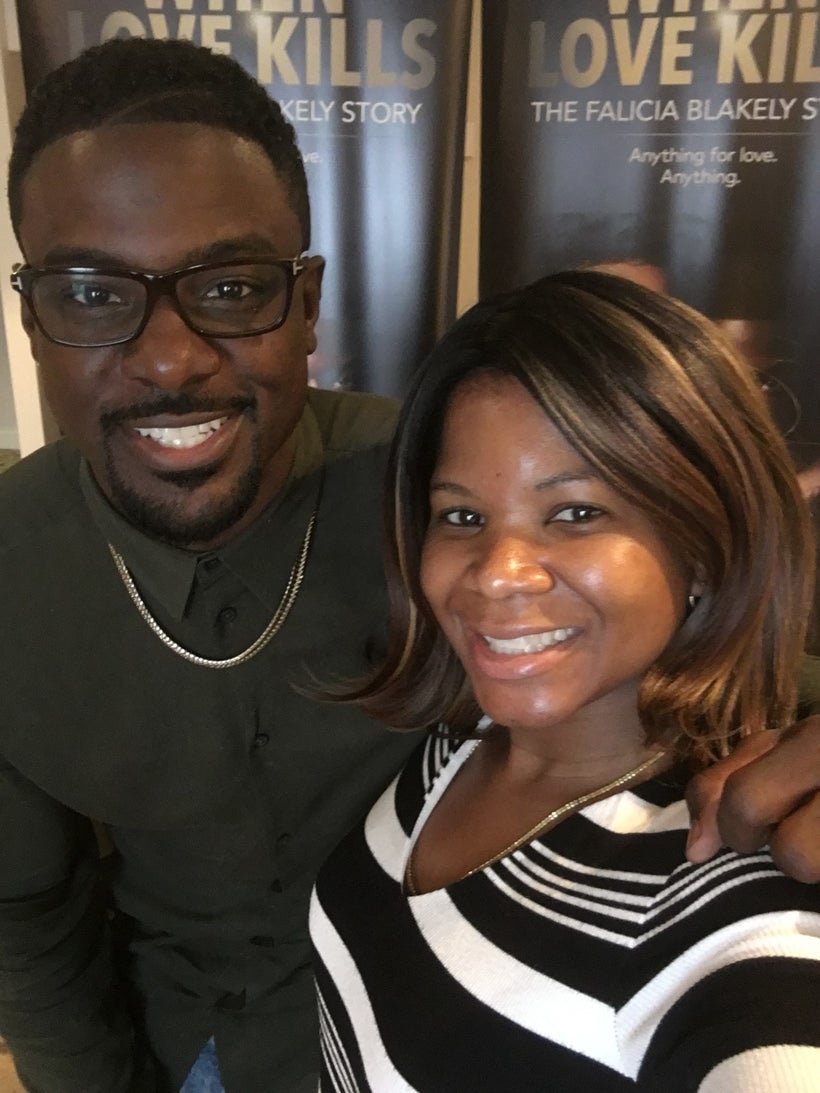Alonda Thomas with Lance Gross of “When Love Kills: The Falicia Blakely Story” during a press event at the National Associati