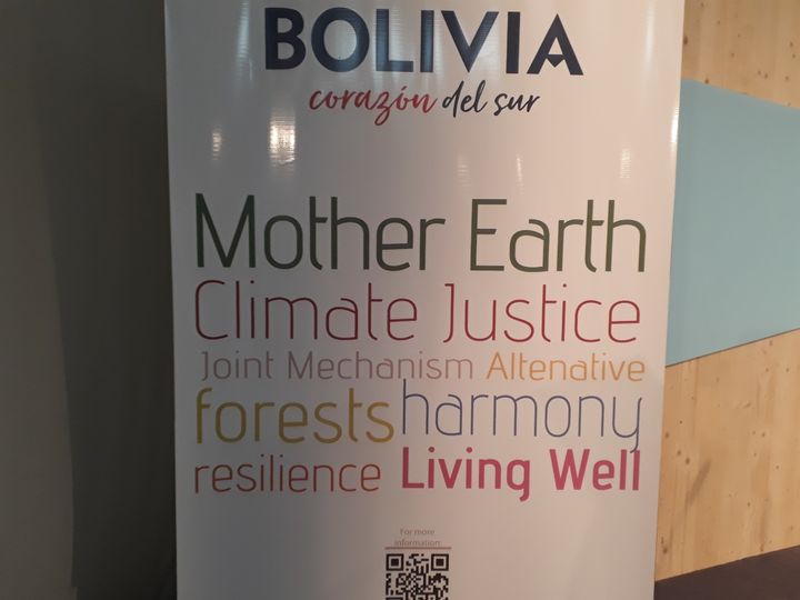 A Bolivian banner at the COP23 climate talks in Bonn