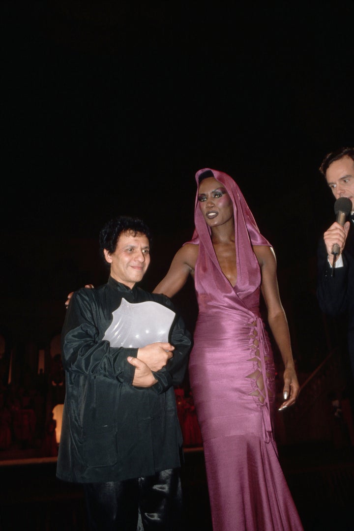 Azzedine Alaïa and Grace Jones at the Fashion Oscars.