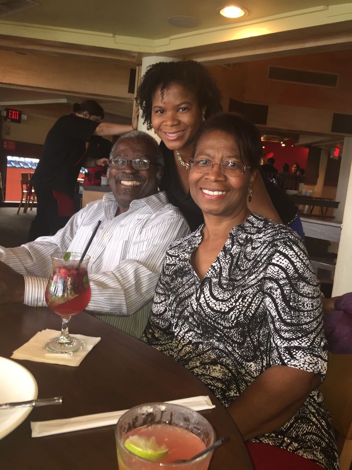 Alonda Thomas with her parents, Alfred and Selena Thomas