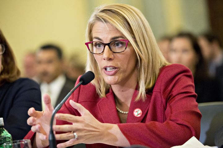 Sara Nelson speaks during a Senate Commerce, Science, and Transportation subcommittee hearing in Washington, D.C. in May, 2017. 