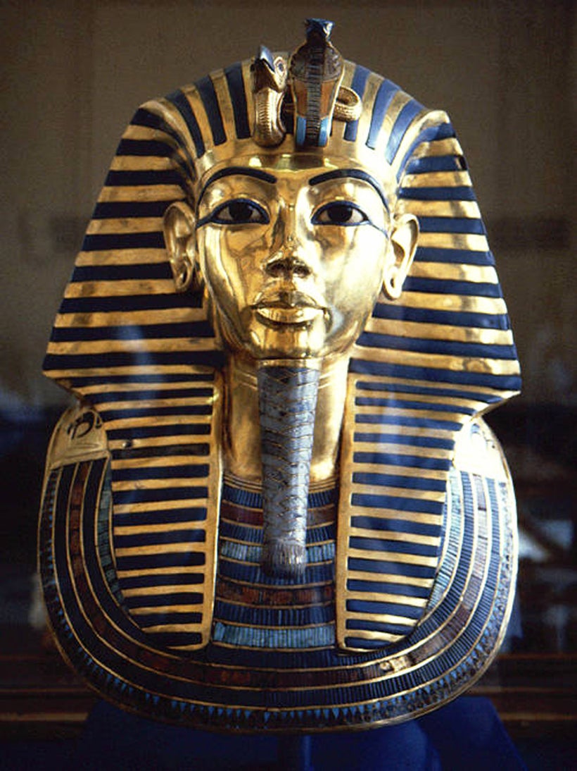 The eyebrows and “eyeliner” on King Tut’s golden funeral mask were made of lapis. Other blues on it were said to have been ma