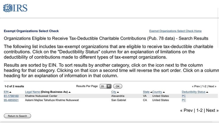 <p>The event organizers (‘Khatme Nabuwwat Center’ of Virginia shown here) enjoy tax exempt charity status in the United States. </p>