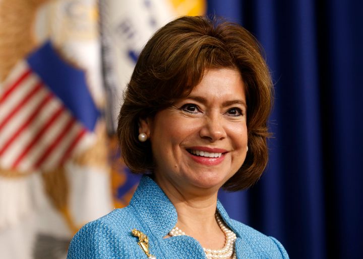 Maria Contreras-Sweet at her swearing-in as administrator of the Small Business Administration at the White House on April 7, 2014.