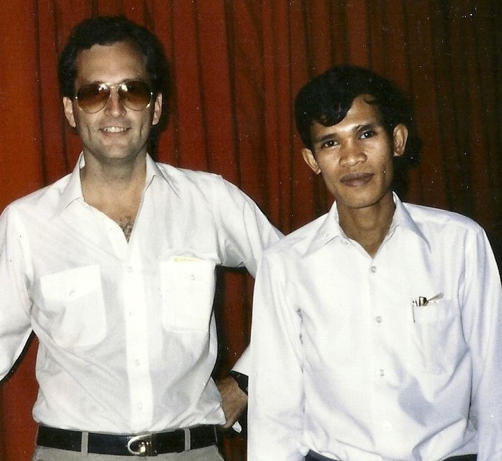 Jim Laurie and Foreign Minister Hun Sen, age 27, January 1980, Phnom Penh 