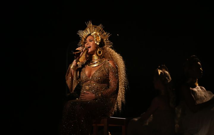 Beyoncé performing at the Grammys 