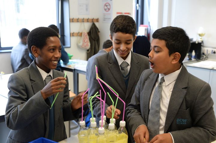 Pupils from Bow School in London taking part in the Youth Grand Challenges pilot