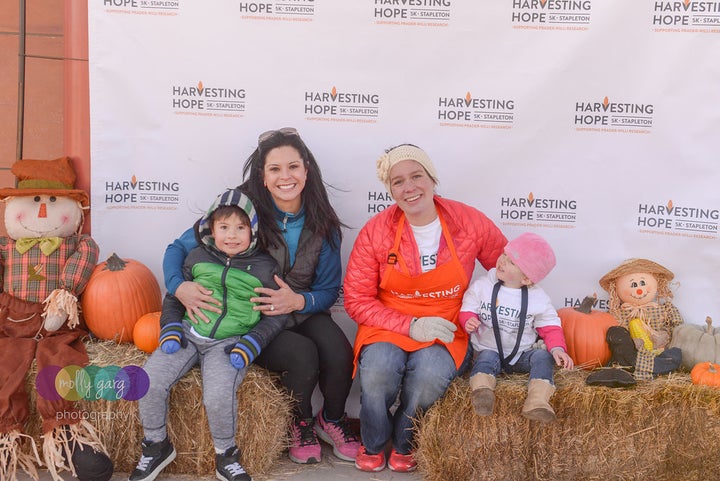 Rachael Fischer (left, with her son Jude) and Julie Hoge (right, with her daughter Eliza) teamed up to hold a 5K run and raise awareness of Prader-Willi syndrome.