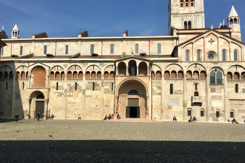 The south façade of Modena cathedral, on Piazza Grande