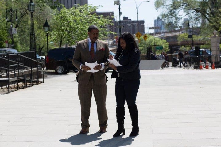 <p>Raven Robinson with her boss, State Senator Kevin Parker</p>