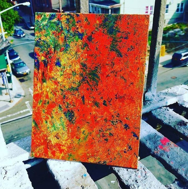 Title: Been so Long Mediums: Acrylic and Spray Paint on Canvas Board Price: Not for sale Size: 6 X 8