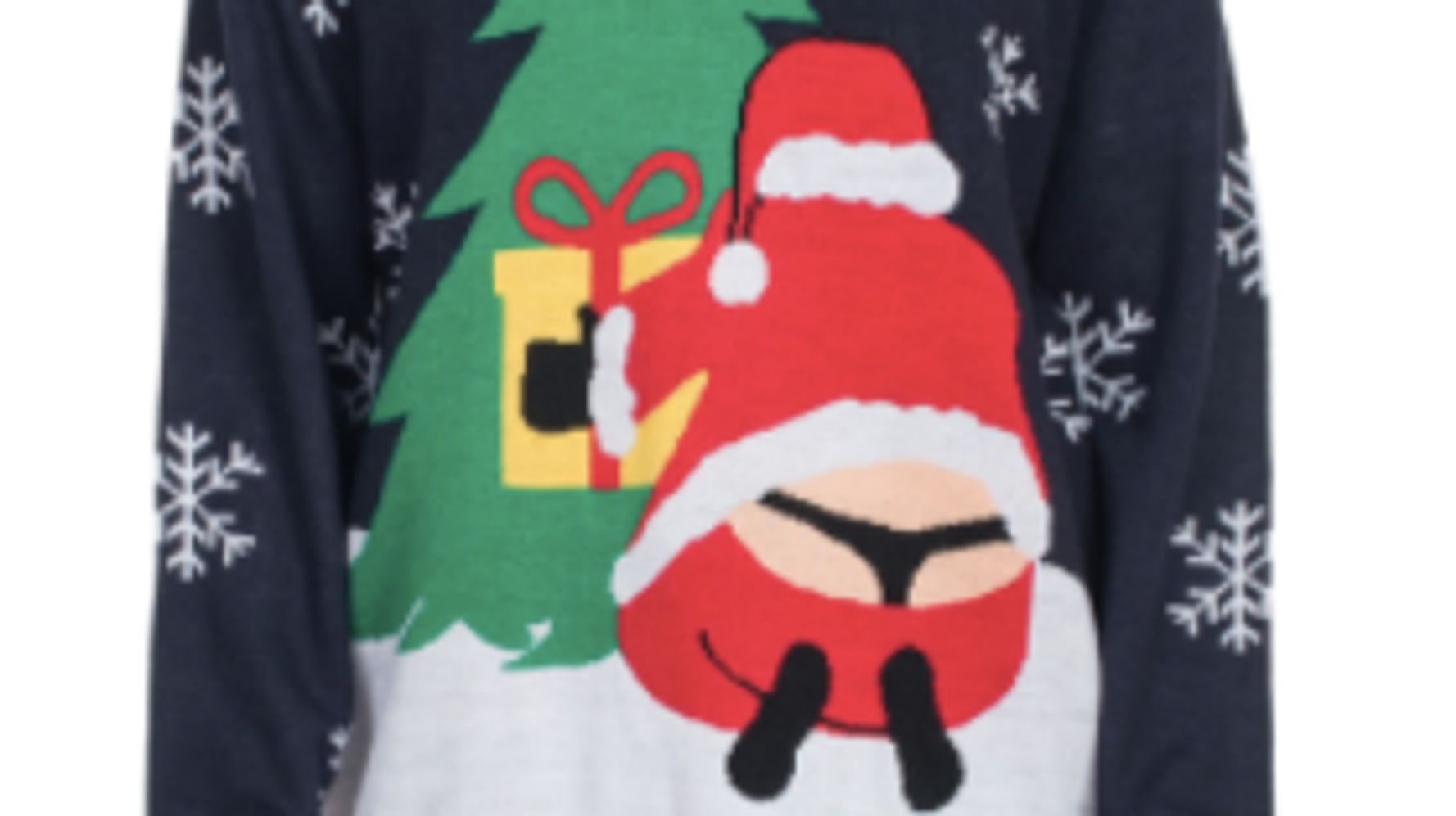 You'll See Santa's Butt On A Lot Of Ugly Christmas Sweaters This