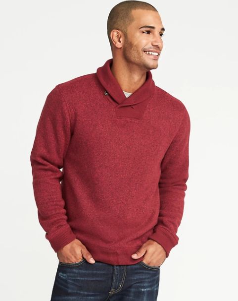 Shawl-Collar Sweater-Fleece Pullover for Men