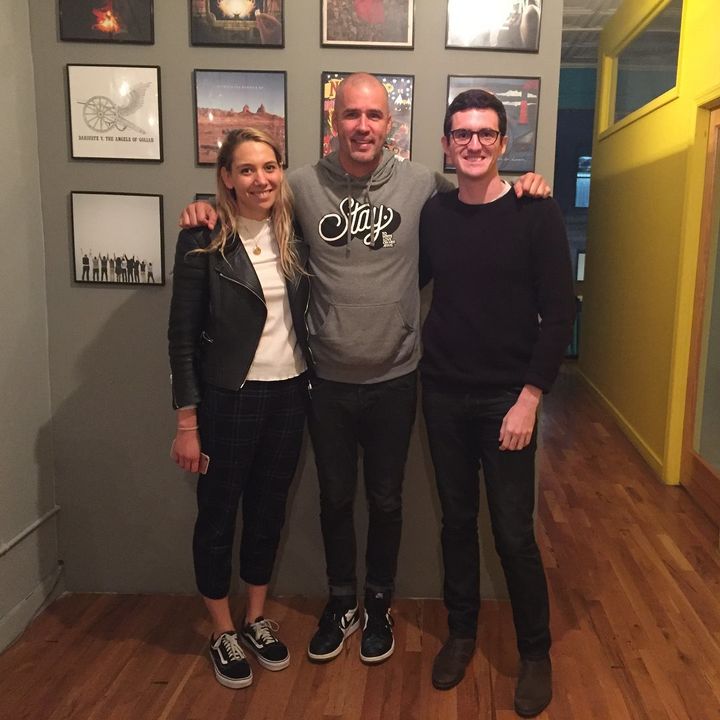 Jamie Tworkowski with Mental Health Hangout’s hosts, Lily Stav Gildor and Seamus Kirst. 