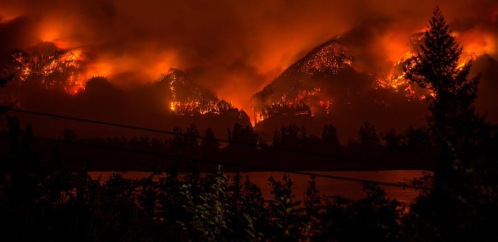 The fire was so intense it leaped across the Columbia River.