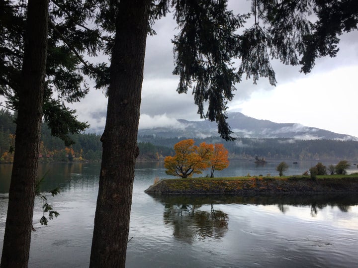 View of the Columbia River from Thunder Island Brewing Company.