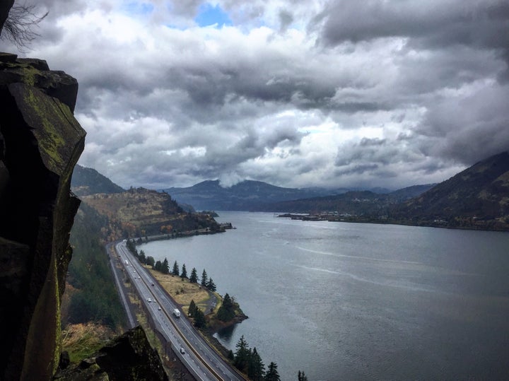 <p>I-84 as seen from one of the tunnels on the Columbia River Highway between Hood River and Mosier.</p>