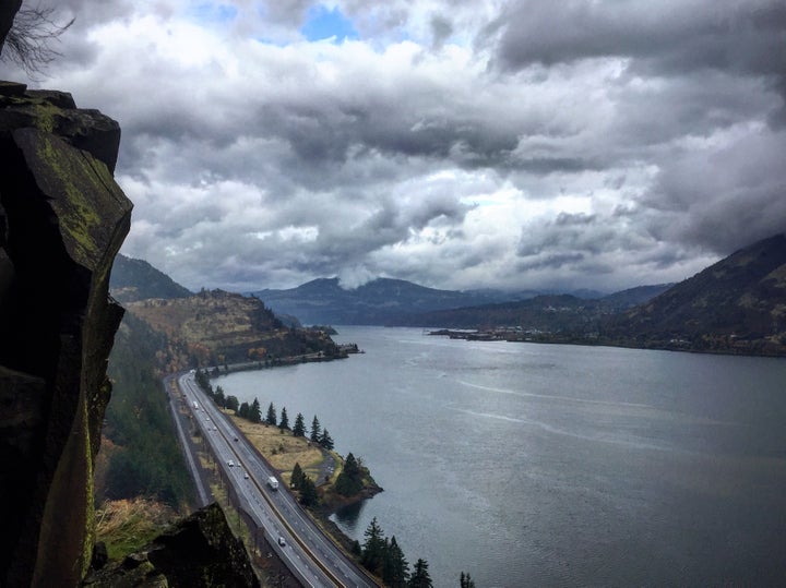 I-84 as seen from one of the tunnels on the Columbia River Highway between Hood River and Mosier.