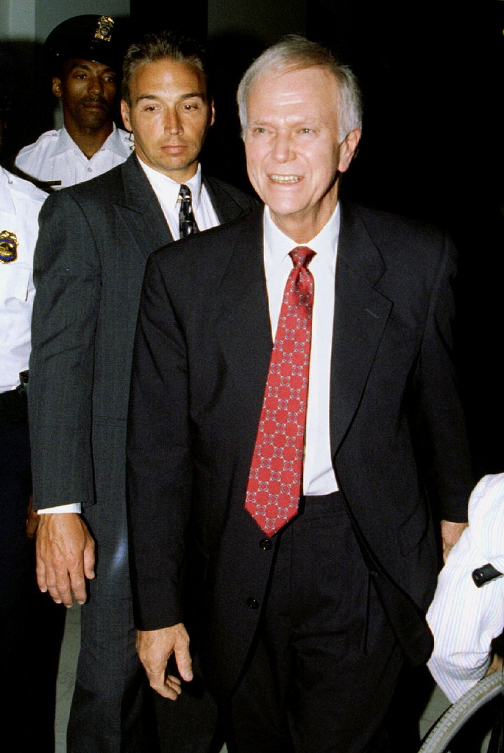 Former Sen. Bob Packwood (R-Ore.) arrives on Capitol Hill ahead of his resignation on Sept. 7, 1995. Despite being accus