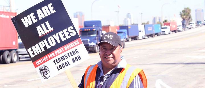 Photo from the Justice for Port Drivers campaign.