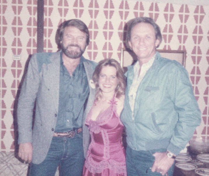 Glen Campbell, Charlotte Laws and Mel Tillis at the Desert Inn in Las Vegas in the 1980s. 