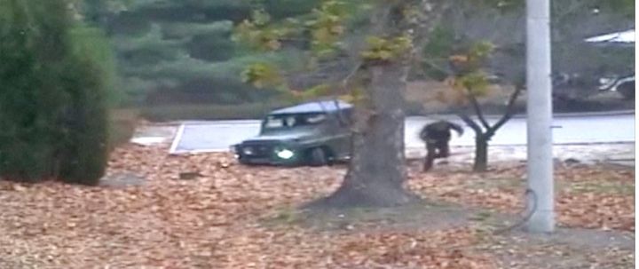 A North Korean soldier can be seen defecting into South Korea in this image taken from a video released by U.N. Command this week.