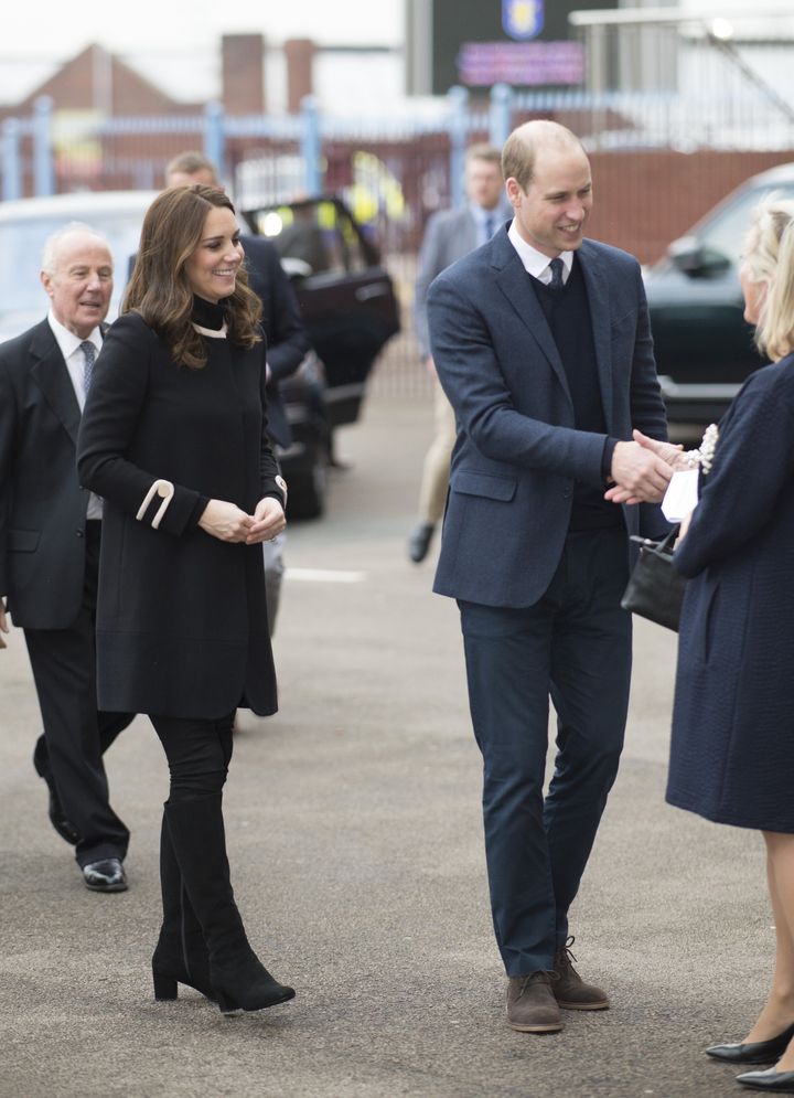 Prince William and Catherine, Duchess of Cambridge, visit Aston Villa Football Club on Nov. 22 in Birmingham, England. 