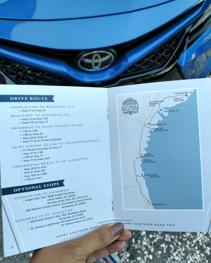 <p>Camry Southern Road Trip: Drive Route</p>