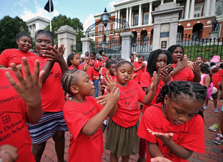 More than 100 children from Boston and Somerville Children's Defense Fund Freedom Schools summer programs convened at the Massachusetts State House in Boston last summer to lead a march focusing on child hunger in the U.S. Food pantries and food banks often need more volunteers during these months when children aren't in school.