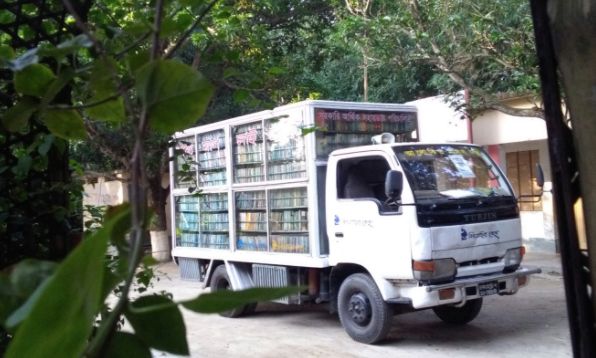 FCAB brought the Bishwo Shahitto Kendro Bookmobile to Bagdumur to promote reading habits, enlightenment and progressive ideas among students and the general public. Source
