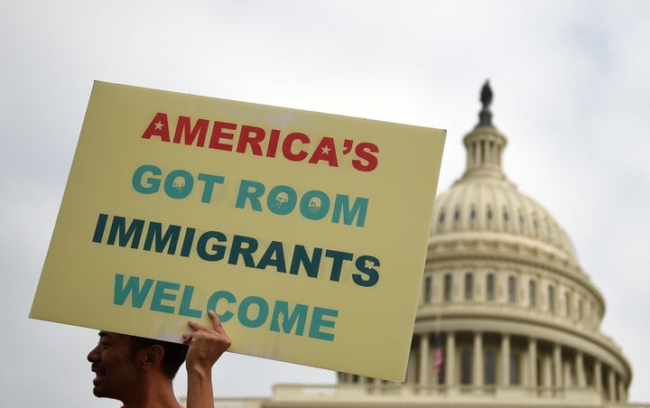 Students participate in a march in Washington, D.C., to demand Congress pass a clean Dream Act.