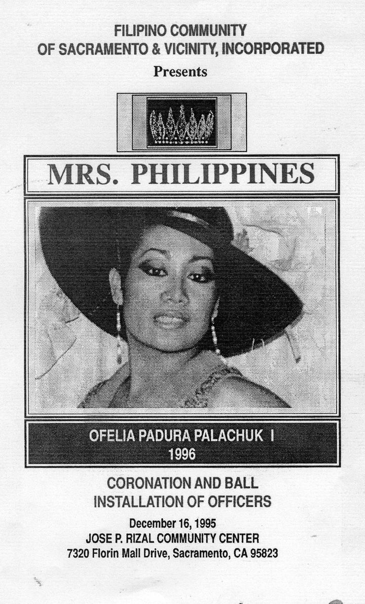 <p>Ofelia Palachuk “Mrs. Philippines,” 1996</p>
