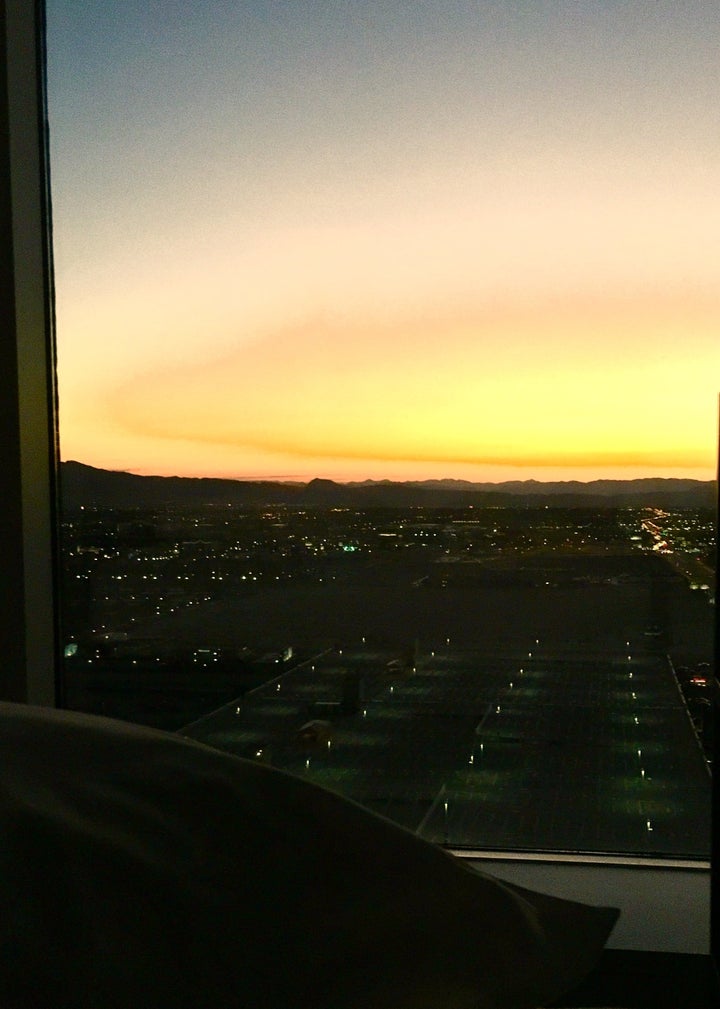 The photo Hannah took from her hotel room the morning after the shooting. She told her mother: "I never thought I'd live to s
