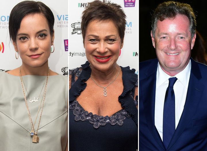 Lily Allen, Denise Welch and Piers Morgan