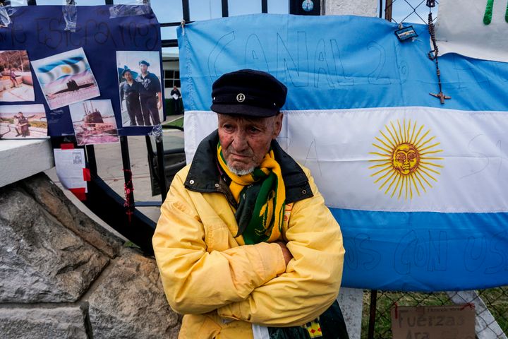 A man waits for news outside Argentina's Navy base in Mar del Plata 