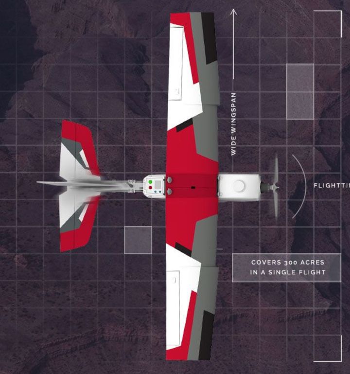 An image of the PrecisionHawk drone at scale