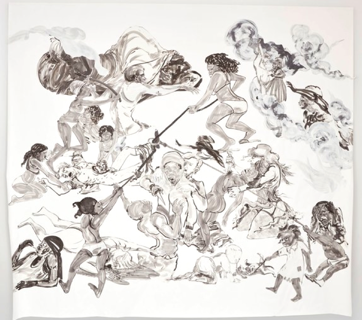 Kara Walker, The Pool Party of Sardanapalus (After Delacroix, Keinholz), 2017. 